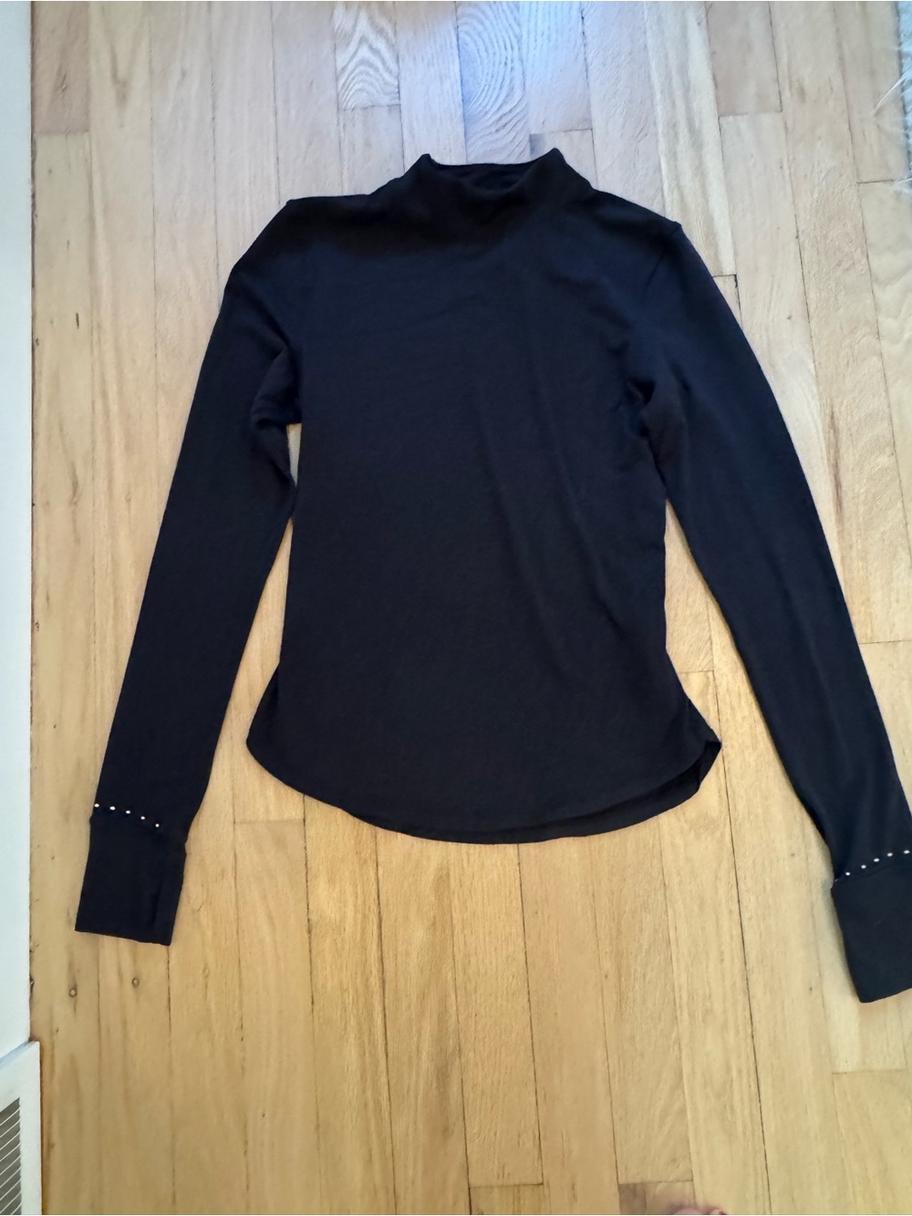 Lululemon Rulu Running Long-Sleeve Mock Neck Shirt, black size 4